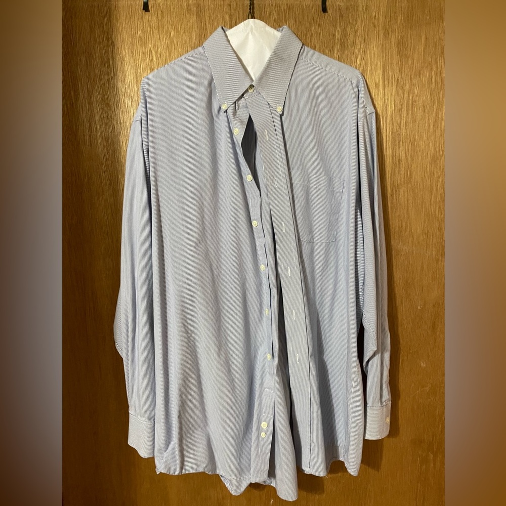 RBM Blue Stripped 17 1/2 34/34 Dress Shirt